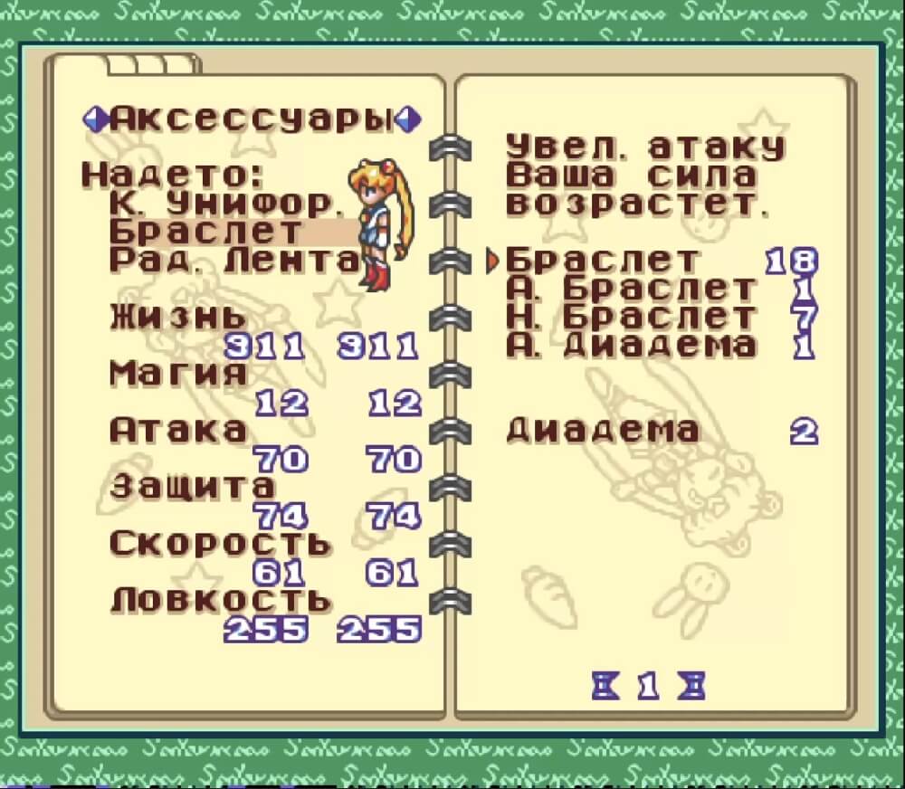 Sailor Moon Another Story - геймплей игры Super Nintendo\Famicom